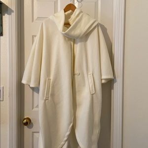 Avon Coat - Cream Poncho with attached scarf